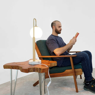 Nordic Marble Bedside Table Lamp | Auris White Globe Shade, Creative Romantic Warm Lighting