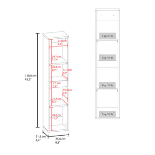 High Two-Door Wall Cabinet with Interior Shelf, White