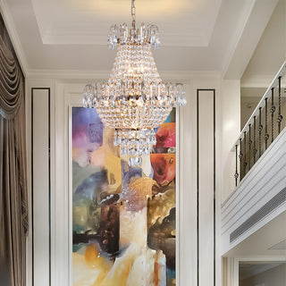 Gold Crystal Chandelier – Large Luxury Contemporary Ceiling Light for Living Room, Dining Room, Bedroom & Hallway