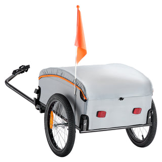 Foldable bike cargo trailer with waterproof cover and universal hitch