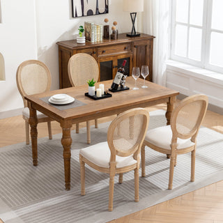 French Style Dining Chair Set of 2, Cream