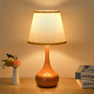 Pink Table Lamp Set of 2 - 3-Level Touch Dimming Bedside Lamp for Nursery and Kids Room - Small Desk Lamp with LED Bulb Included for Office and Living Room - Modern Industrial Grade Home Lighting