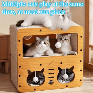 Extra-Large Cat Villa & Vertical Scratching Post | Two-Storey Cat Tower for Multi-Cat Households