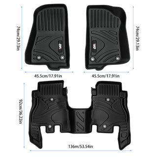 MKR Waterproof and Stain-resistant TPE Car Floor Mats Black 3 PCS For Jeep Wrangler JL 2018+ 4 Doors Model ( Not Fit for Jeep Wrangler JK or 4XE)