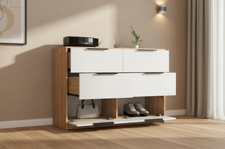 TUHOME Alyn 5-Drawer White Dresser - 4 Single & 1 Double Drawer Storage