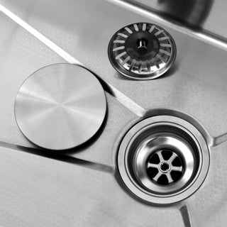 Dark Gray 304 Stainless Steel Sink with Pull-Out Faucet | Whale Waterfall Single Bowl Kitchen Sink