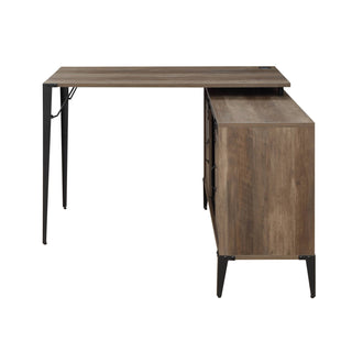 Zakwani 48" Writing Desk – Gray Oak & Black Finish Modern Computer Desk, Home Office Workstation with Spacious Desktop