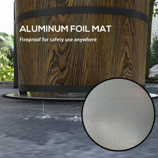 Outsunny Smokeless Fire Pit with Fireproof Mat, 20' Barrel Style Portable Wood Burning Firepit, Magnesium Oxide Low Smoke Camping Bonfire Stove for Backyard, Patio, Picnic, Brown