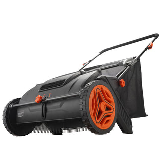 21 inch Push Lawn Sweeper with Hopper Bag, Black
