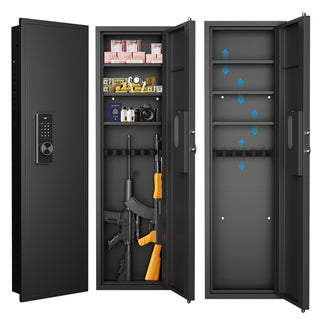 53" Hidden In-Wall Rifle Safe | Touch Panel Digital Lock & Adjustable Shelves