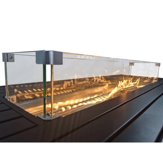 Outdoor Propane Fire Pit Table with Cover | Black Steel Fire Table with Adjustable Flame