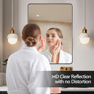 20x30 Inch Black Aluminium Frame Bathroom Mirror