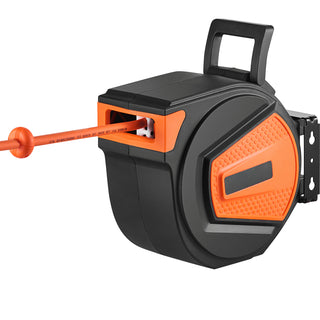 Retractable Air Hose Reel, 3/8 IN x 50 FT Hybrid Air Hose Max 300PSI, Air Compressor Hose Reel with 5 ft Lead in, Ceiling / Wall Mount Enclosed Air Reel, 180° Swivel Mount