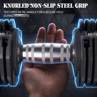 Adjustable Dumbbell, 5-55 LBS Quick-Select Weight Dumbbell with Non-Slip Grip & Base, for Home Gym Strength Training