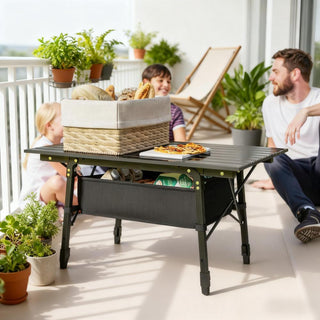 Portable Camping Table for Outdoor Picnic BBQ Aluminum Small Folding Table with Storage Bag, Carry Bag