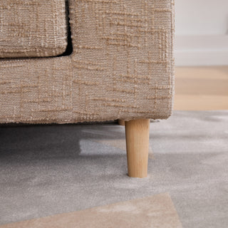 Modern Upholstered End of Bed Bench with Armrests and Chenille Fabric, Wheat Color, 83.1' Wide