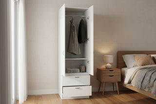 Vico 76'' Armoire Wardrobe Closet - Double Door Bedroom Storage with Hanging Rod & Drawers