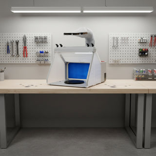 Portable Airbrush Spray Booth Kit for Models & Crafts – Includes 3 LED Lights, 4 Airbrush Holders & Paint Holder – Cake Decorating & Hobby Painting