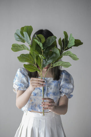 S/5 French Country Home Decor Collection (Includes an artificial plant, vase, trays, stool and side table)