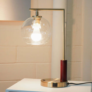 Wander Right Angle Glass Table Lamp - Bronze Modern Classic
