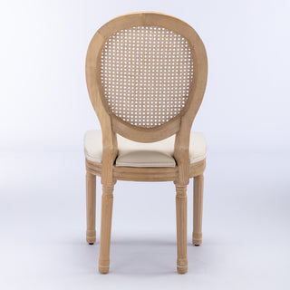 French Style Dining Chair Set of 2, Cream