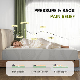 Twin Size Memory Foam Mattress,12 Inch Bed Mattress,with Cooling Green Tea Gel, CertiPUR-US Certified,White