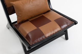 Modern Boho Accent Chair with Solid Wood Frame