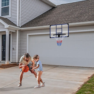 Wall-mounted basketball hoop, 35 x 24 inches shatterproof back, folding hoop, durable hoop and all-weather mesh for indoor and outdoor use