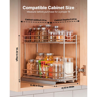 2-tier pull out spice rack organizer, view 3