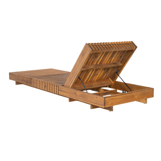 2-Piece Acacia Wood Chaise Lounge Set with Cream Triple-Fold Cushions – Outdoor Recliners (Matching Dark Grey Available)