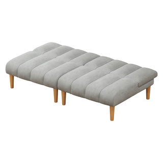 Corduroy fabric, wooden legs convertible sofa bed (Color:Grey)