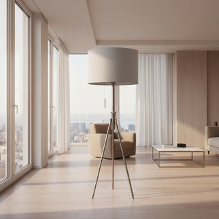 Adjustable Tripod Floor Lamp (58" - 72"H) w/ KD Shade | Versatile Height & Modern Design