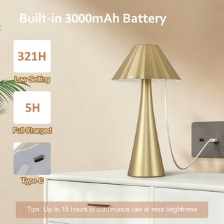 10.5 inch Modern Mini Table Lamp Set of 2, Gold
