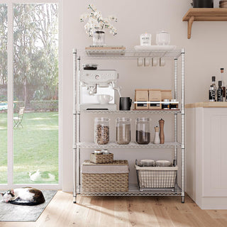 1400 lbs 5-Shelf Heavy Duty Wire Storage Shelving Unit, Adjustable Metal Garage Rack for Pantry, Kitchen & Garage (Chrome, 15.8"D x 45.3"W x 59.4"H)