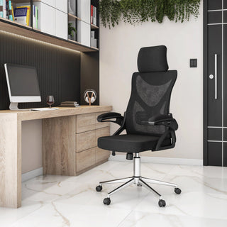 Essential Ergonomic Office Chair with Headrest & Lumbar Support, Black