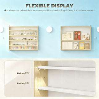 5-Tier Wall-Mounted Display Case Display Cabinet