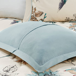 7-Piece Printed Cotton Twill Comforter Set, Khaki