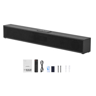 Sound Bar for Smart TV, 2.0 Channel, 24-Inch Compact Soundbar TV Speakers for Projector, Bluetooth AUX Connection, Remote Control, Easy Setup, 80W Surround Sound System for PC Home Theater Audio