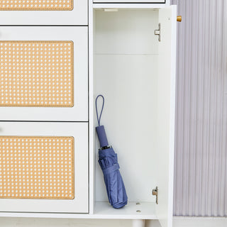 Modern Minimalist Storage Cabinet - Japanese Rattan Shoe Cabinet, Bed Top Cabinet, Small Home Furniture for Corridors and Living Rooms - GZ-DI-03