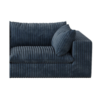 157.6" Cloud Sofa - Corduroy Deep Seat Couch, No Assembly, Blue
