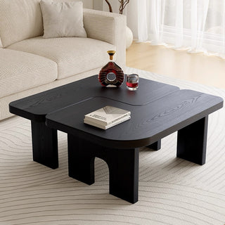 Modern 70.86" Black Extendable Splicing Coffee Table Set - Nesting Wood Center Table