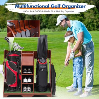 Wood Freestanding Adjustable Multi-Use Golf Shelf