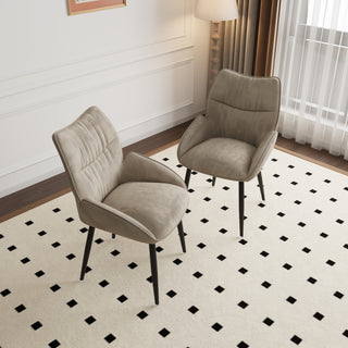 Luxury Velvet Dining Chair 2-Piece Set, Modern Minimalist Design, High Rebound Cushion, Metal Frame, Silent Foot Pads for Home & Restaurant