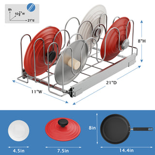 Pull out pot and pan lid organizer, view 8