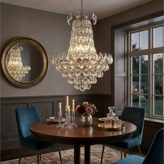 21.6 inch Modern Crystal Chandelier, 6-Light Dimmable, Chrome
