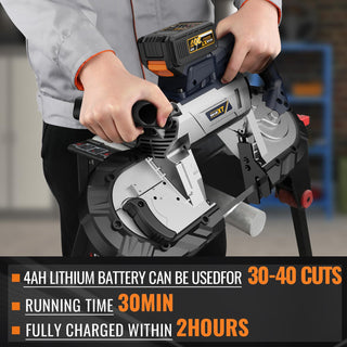 MAXXT 20V Cordless Bandsaw | 5" Deep Cut Brushless Saw with 4Ah Battery