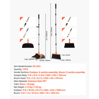 Heavy duty broom and dustpan set, view 6