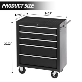 5-Drawer Rolling Tool Chest with Lock & Key | Tool Storage Cabinet for Garage