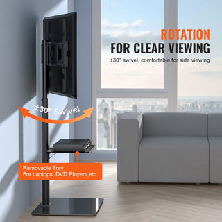 Tall Swivel Floor TV Stand for 32-65 inch TVs, Natural