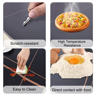 Table and chair set.A 42-inch stainless steel leg round table.Paired with 4 Uniquely designed Black Dining Chairs With Silver Metal Leg.Sintered Stone Tabletop,Stainless Steels Table Legs.W2920S00017